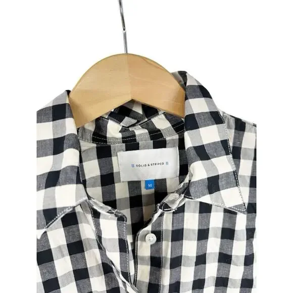 SOLID & STRIPED Black and White Gingham Checkered Romper - Picture 2 of 7